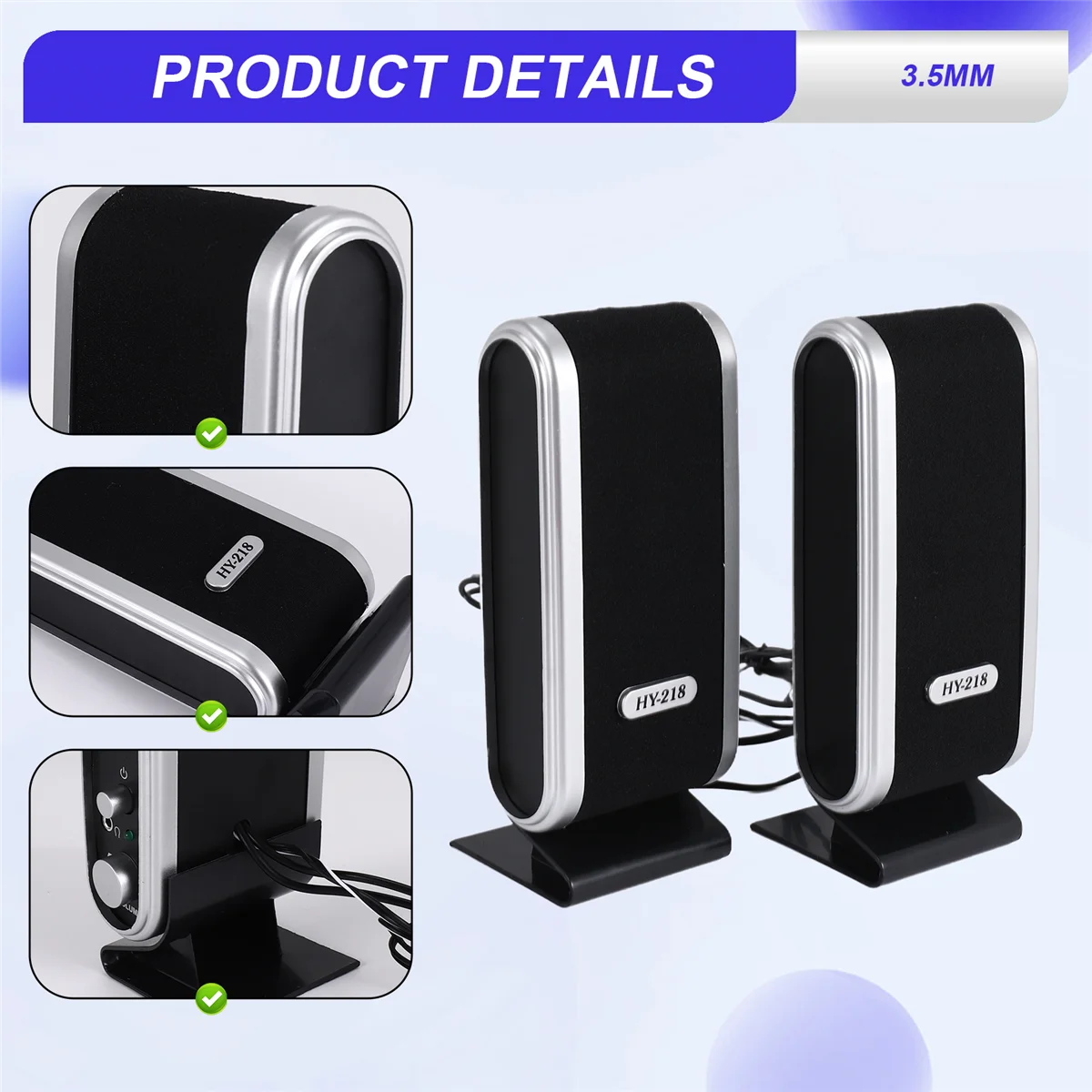 【วันนี้เท่านั้น!】ใหม่ 120W USB Power คอมพิวเตอร์เดสก์ท็อปโน้ตบุ๊คลําโพงเสียง 3.5 มม.แจ็คหูฟัง