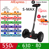 EU Stock Ninebot By Segway S-Max Portable Smart Self-Balancing Electric Scooter 20 km/h 38 km Range Compatible with Gokart kit