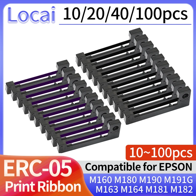 10~100packs Taxi Ribbon Cartridge Tape ERC-05 ERC05 Fit for Epson M150 M-150II M1500II EC7000 150II M160 M180 M190 M191G M163