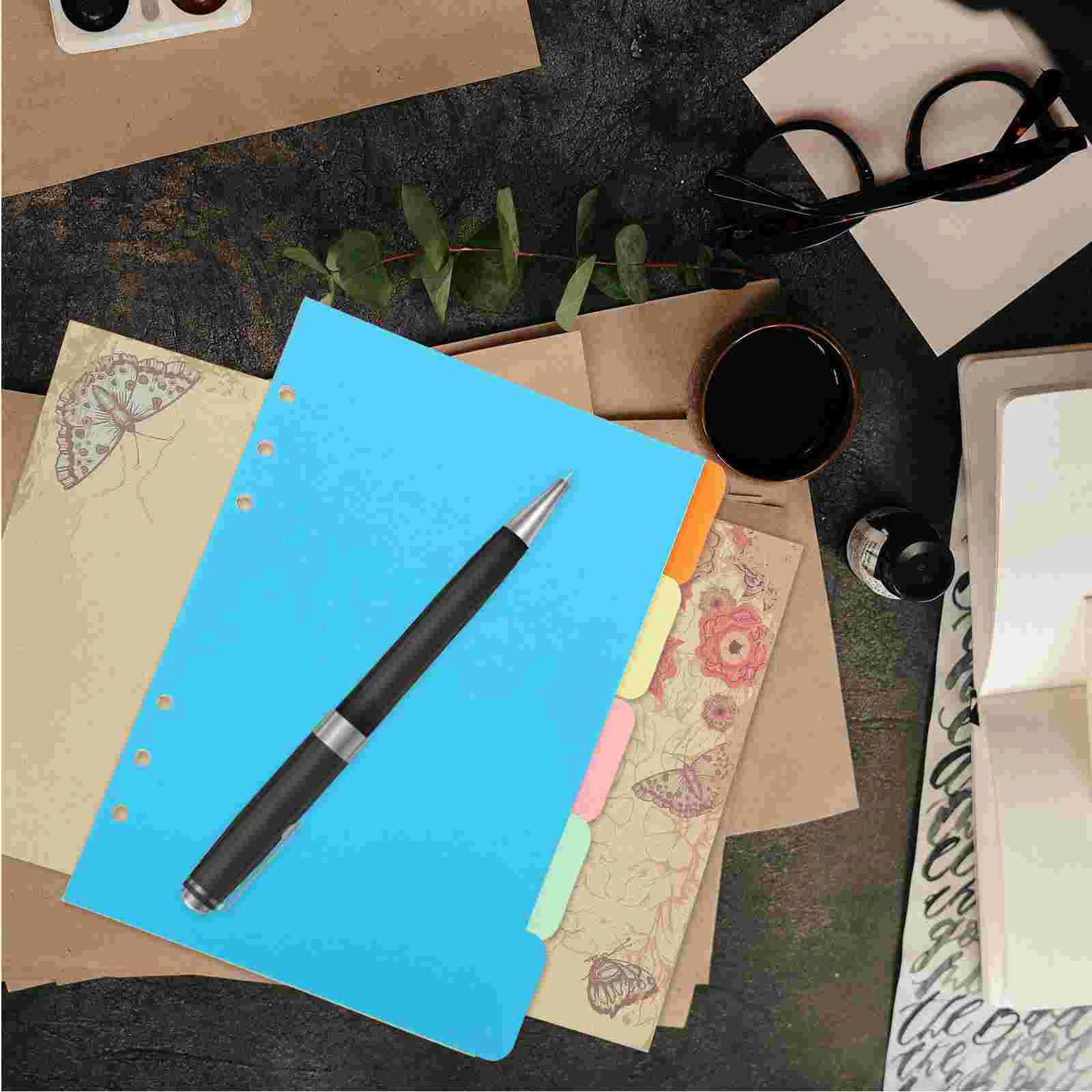 15 Pcs A5 Index Separator Page Markers Notebook Dividers Tabs Paper Colored Binder The