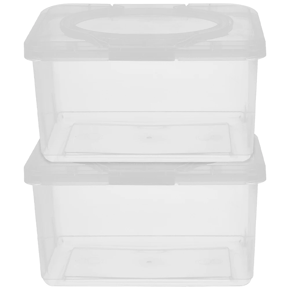 

2 Pcs Baby Wipes Dispenser PP Material Wet Tissue Storage Containers Refillable Travel Size Wipe Holder Bathroom Diaper