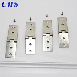 2Pcs Cabinet Door Luggage Hinges 4 Holes Jewelry Wood Boxes Hinges Furniture Decoration with Screws 74*20mm Sliver