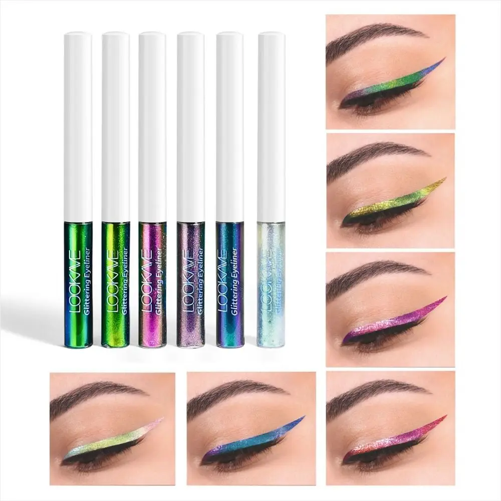 

6 Color Multicolor Eye Liner Colorful Waterproof Metallic Eye Liner Easy To Dry Long Lasting Metallic Eyeshadow Eye Makeup