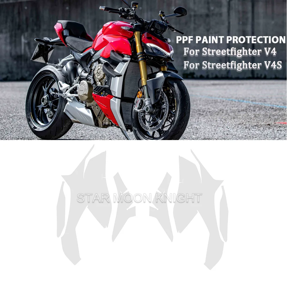 

Motorcycle Accessories For DUCATI Streetfighter V4 V4S PPF Paint Transparent Protection Film TPU Body Anti-scratch Sticker