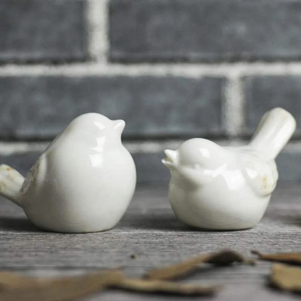 

4 Pcs Bird Animal Figurine Home Decor Ornament Birds Statues Garden Cottage Standing Spritz Decoration