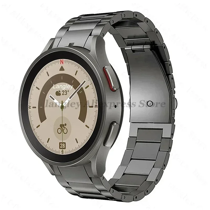 ギャップなしチタンメタルストラップサムスンギャラクシーウォッチ 7/6 クラシック 40 ミリメートル 44 ミリメートル 43 ミリメートル 47 ミリメートル 5Pro 45 ミリメートル時計 4 クラシック 46 ミリメートル 42 ミリメートルブレスレット