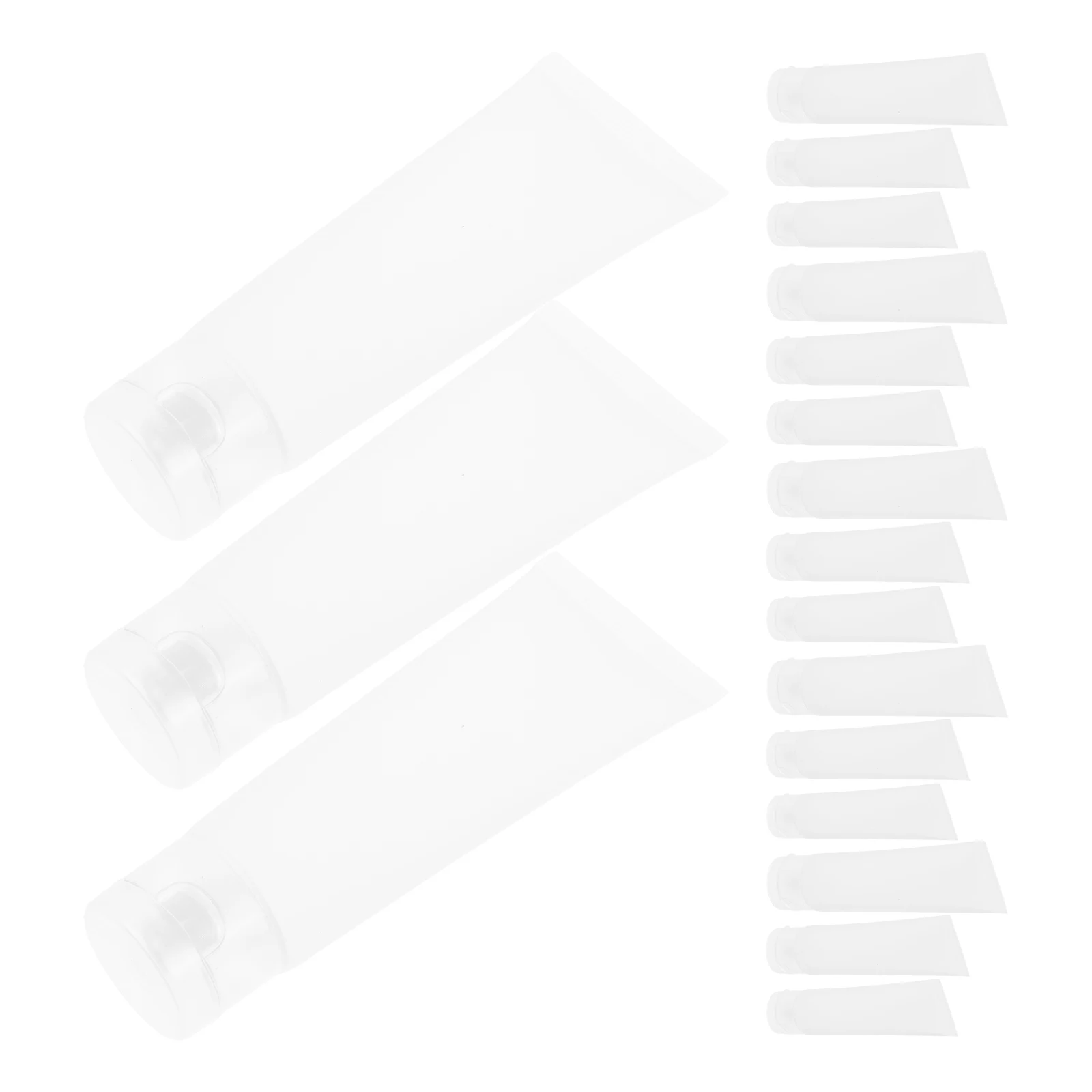 

30pcs Travel Dispensing Tubes 20ml 30ml 50ml PE Flip Cap Squeeze Hose Empty Refillable Containers for Toothpaste Cream Mascara