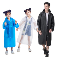 Parent-child raincoat Eva Black Waterproof thickened camping and hiking raincoat for adults and children