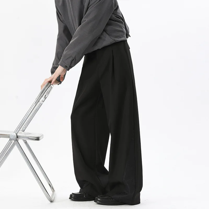 Spliced Suit Pants Spring New Fashionable Comfortable All-matching Solid Simple Casual Loose Casual Woman Cotton Cool