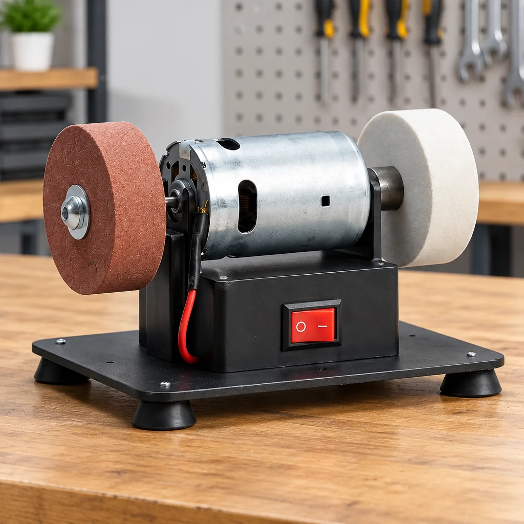 Mini Electric Bench Grinder With Coarse Fine Grinding Wheels Household Electric Grinding Polishing Drilling Machine Tool