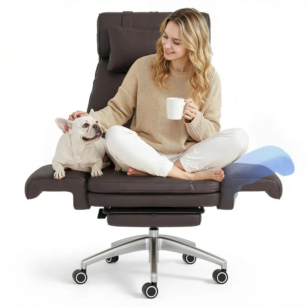 

Oversized Big and Tall Office Chair, 180 Flip Armrests for PetsampCross Legged, Computer Desk Chair with Footrest, Lounge Chair
