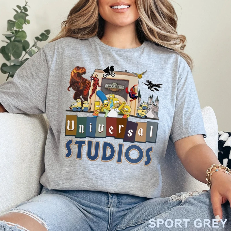 Koszulka Vintage Disney Universal Studios, Koszulka Universal Studios Magic Kingdom Disneyland na Prezent z Podróży