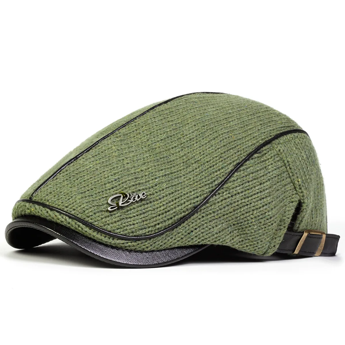 Men Letter Label Knitting Newsboy Caps British Painters Hats Spring and Autumn Adjustable Flat Cap Hip Hop Berets Peaked Cap