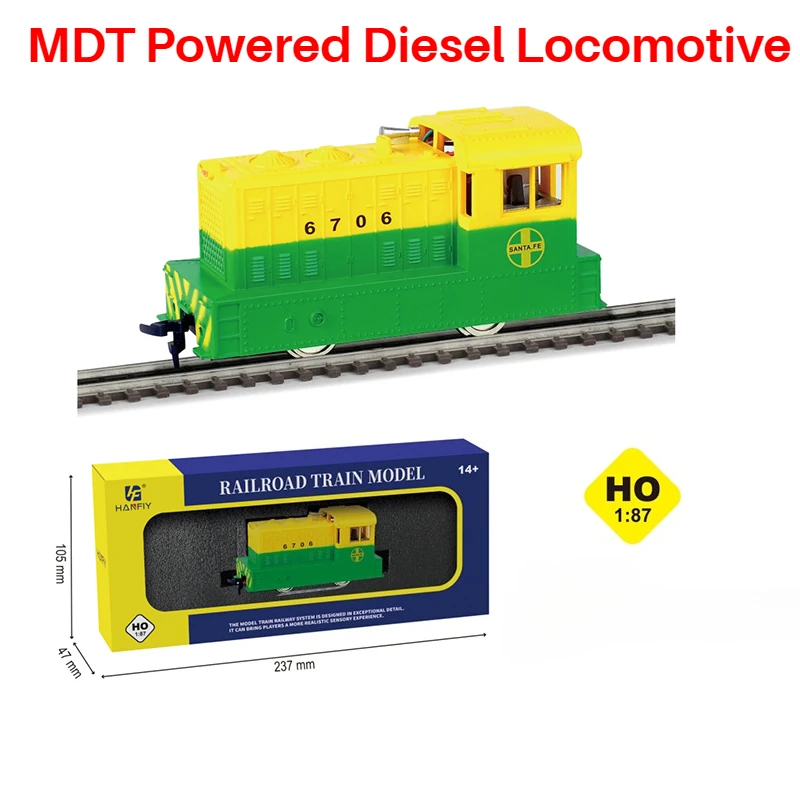 HO tipo 1/87 tren ferroviario modelo MDT locomotora diésel de potencia 96051 pista eléctrica juguete tren modelo niño juguete para regalo
