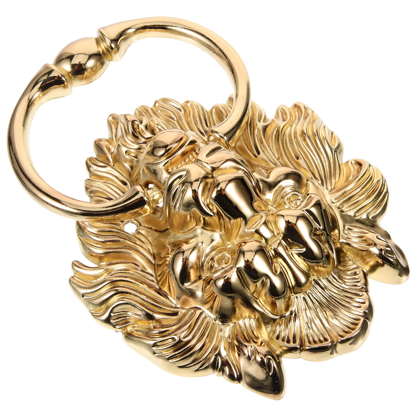 

Door Handle Exterior Knocker Lion Head Pull Drop Rings Handles Retro Gold Knob Decorate