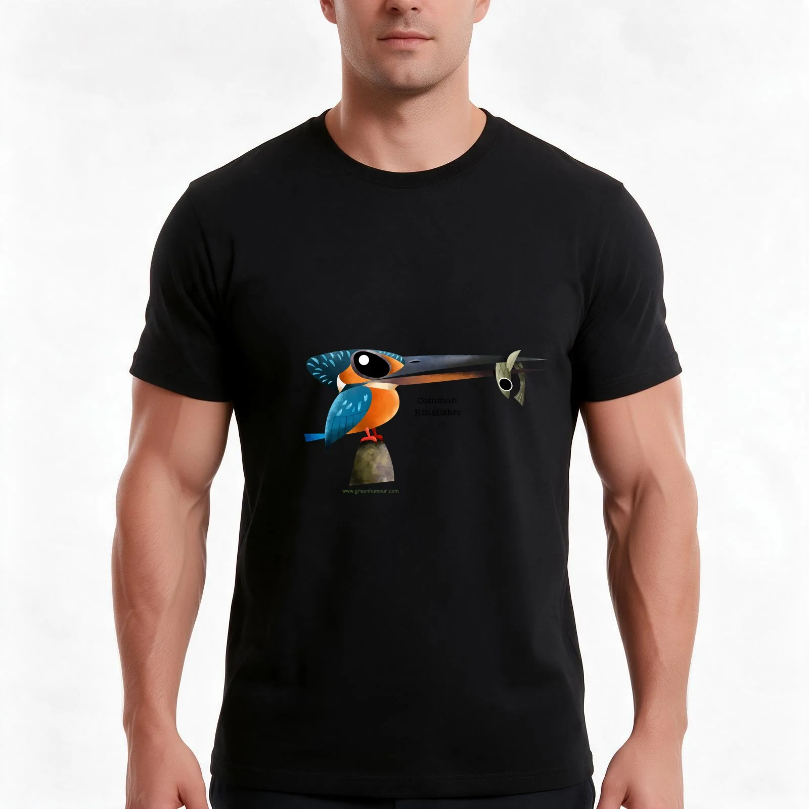 Common Kingfisher T-Shirt, Summer Casual Cotton Tee, Oversized Streetwear Tops, Vintage Graphic Print, Loose Fit Short Sleeve