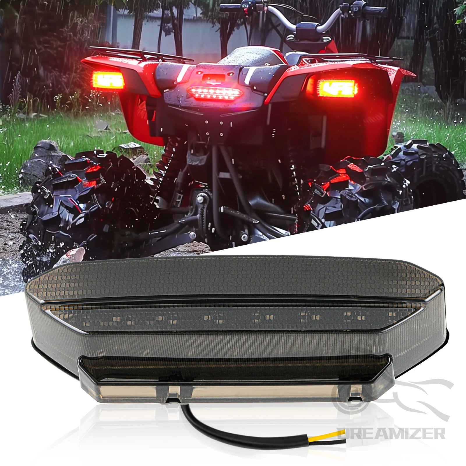 For Yamaha YFZ 450 YFZ450 2006 2007 2008 2009 Motorcycle 12V LED Rear Taillight Running Brake Tail Lights