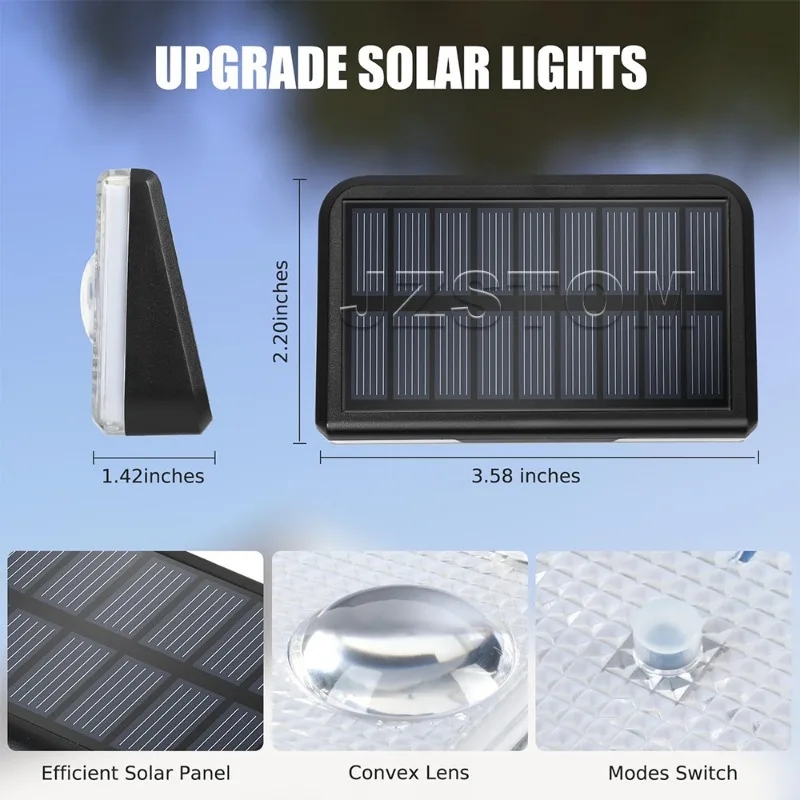 Solar Powered Outdoor Waterproof Wall Washer Light, Auto Dusk-to-Dawn Sensor for Garden Patio Decoration and Security.