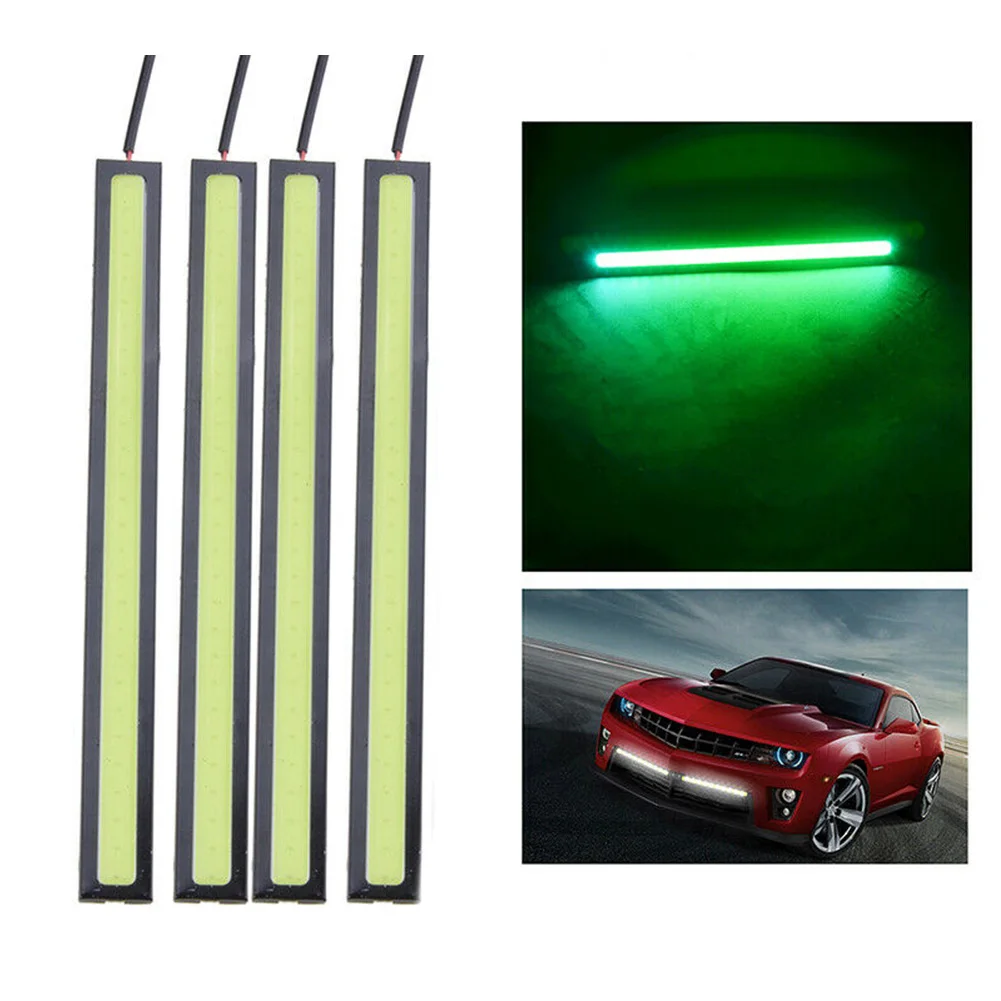 Luz LED para coche DC 12V conducción diurna antiniebla lámpara LED verde luz para correr tira de 12V carcasa de aluminio + COB de alta calidad