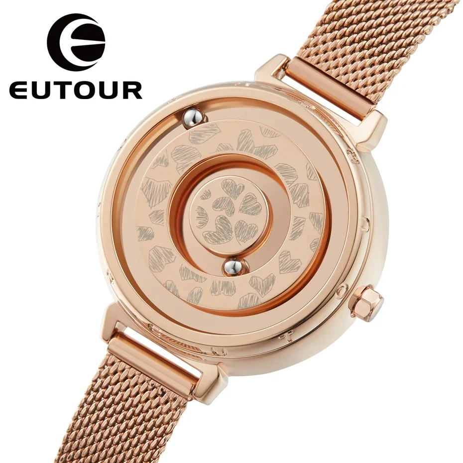 

2025 New Original Magnetic Walking Beads Women's Watch Fashion Laser Pattern Quartz Women's Wristwatch Simple Stainless Steel