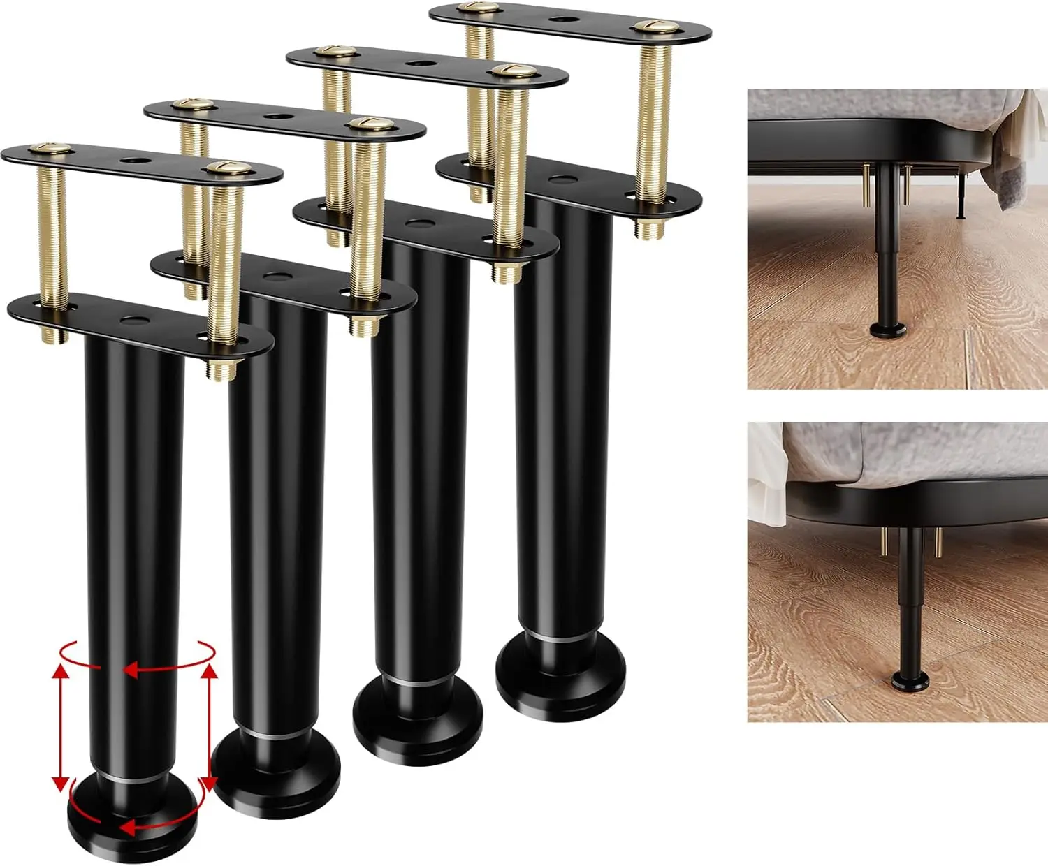 

Adjustable Bed Frame Support Legs,Metal Bed Center Slat Heavy Support Leg,Upgrade Under Bed Support, Bed Slat Reinforcement