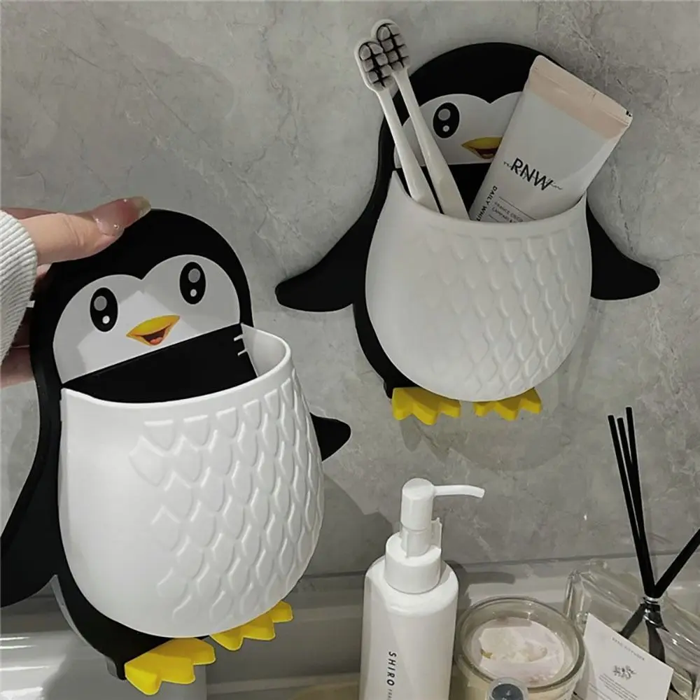 Penguin Storage Box Mobile Holder Bin Storage Organizer Rc Stand Makeup Wall Organizer Floating Shelves Wall Bin Adhesive Shelf