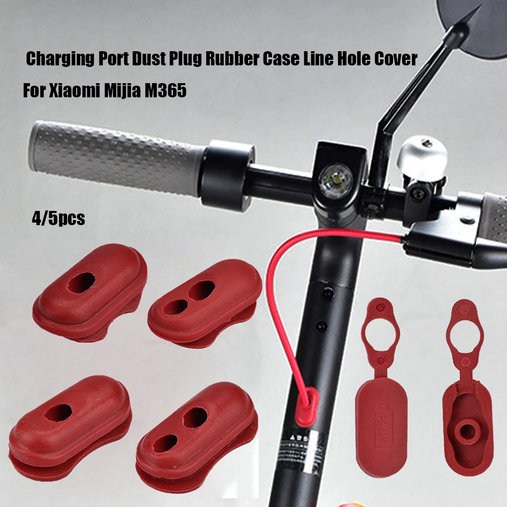 Tampa de carga de borracha, plug para scooter elétrico XIAOMI M365, peças de venda quente, 4 pcs, 5pcs