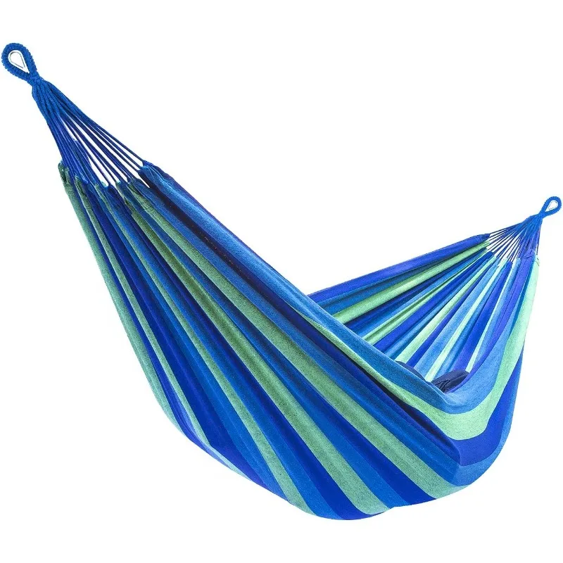 

Brazilian Double Hammock - Extra-Long 2 Person Portable Hammock Bed for Indoor or Outdoor Spaces - Hanging Rope, Carrying Pouch