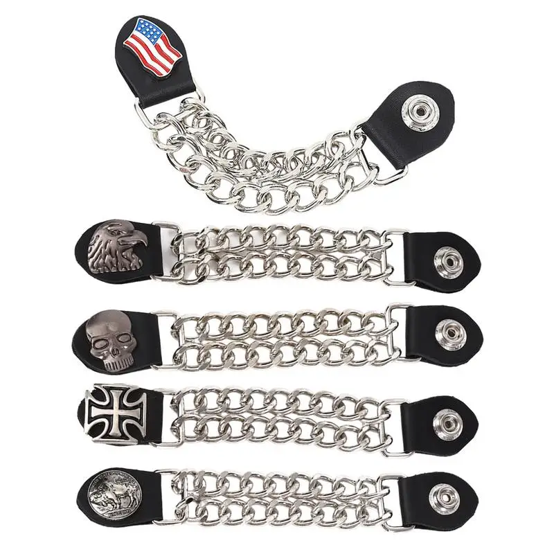 NEW 4pcs/set metal Motorcycle Vest Extenders Biker Clothing Chainmail For Motor Vest Jacket Extender Buttons Buckles