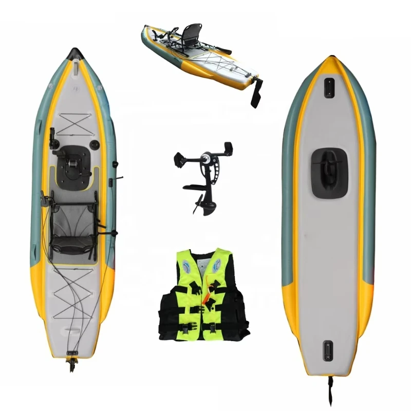 

OEM inflatable fishing pedal kayak with seat PVC hull material for kayak fishing