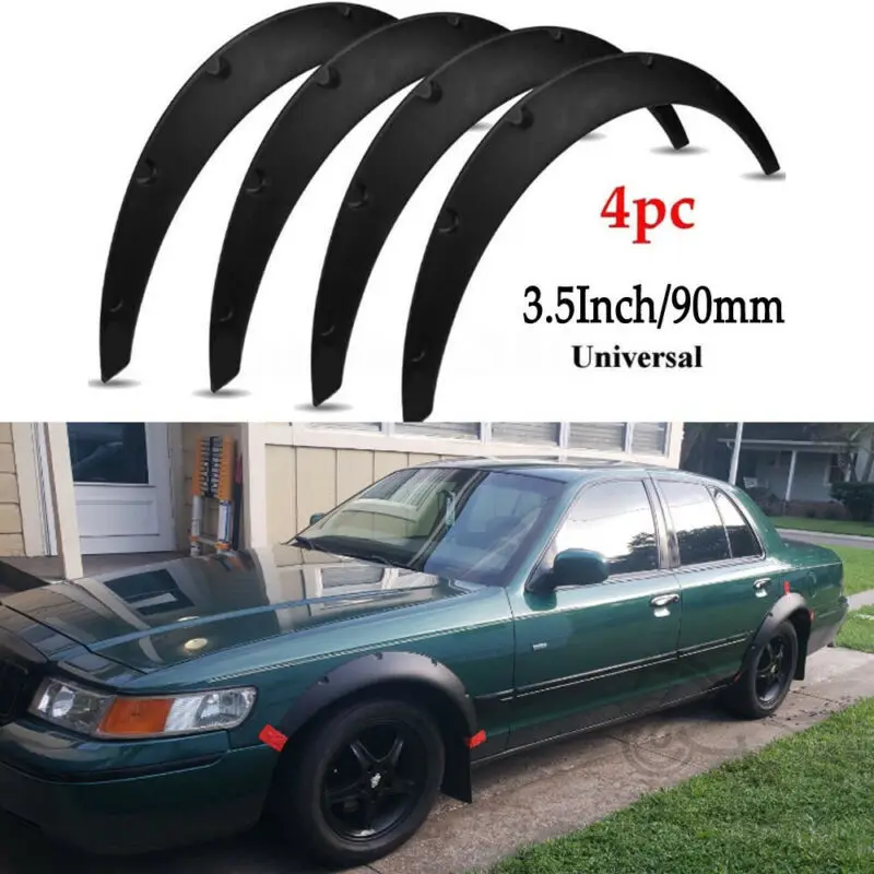 

4Pcs 3.5"/90mm Universal Flexible Car Fender Flares Extra Wide Body Wheel Arches Car Accsesories