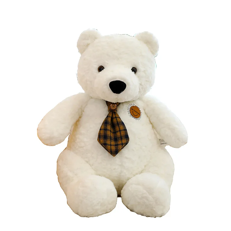 Lindo muñeco de peluche Kawaii, oso de peluche con pajarita, almohada, juguete suave para niños, regalo de cumpleaños y Navidad, adorable oso de dibujos animados