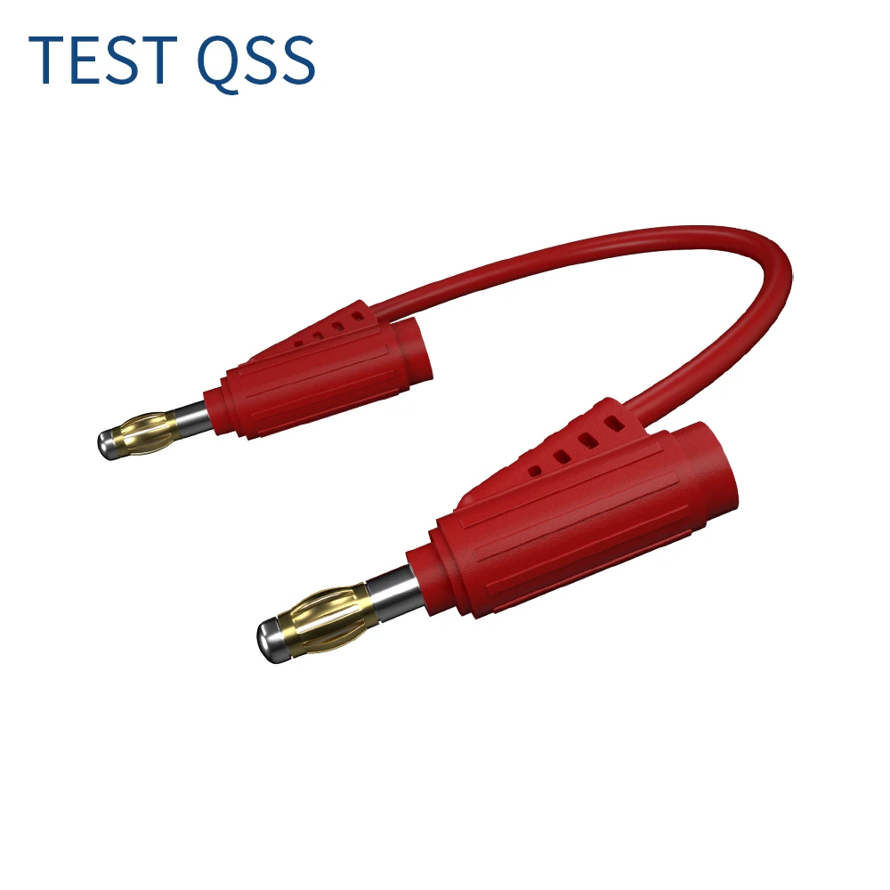 QSS Cable de prueba eléctrica de potencia chapado en oro con enchufe Banana Dual de 4mm, accesorios de herramientas eléctricas de bricolaje, Q.70084A