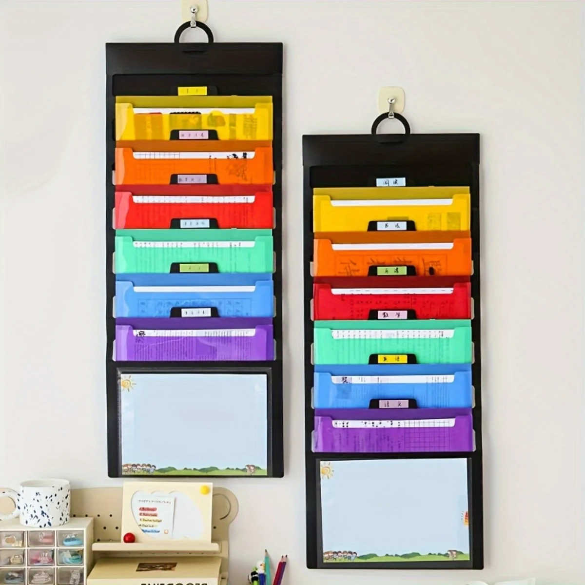 A4 グラデーションカラーファイルフォルダー 1 個 - 家庭/学校/オフィス用の 6 ポケット拡張可能なオーガナイザー (マルチカラーハンギングドキュメントホルダー)