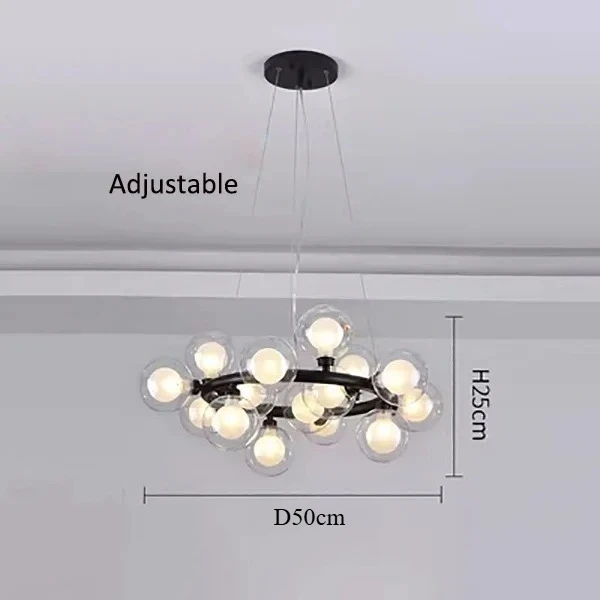 Winfordo Moderne Blase Hängen Kronleuchter Leuchte Glas Ball Anhänger Lampe für Wohnzimmer Schlafzimmer Esszimmer Küche Home Decor 9