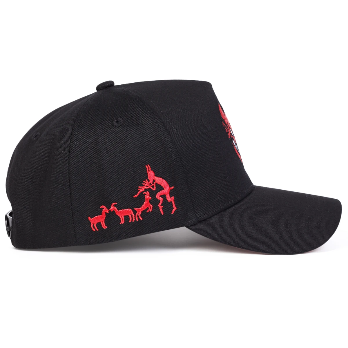 Unisex-Baseballmützen mit Teufel-Stickerei, für Frühling und Herbst, für den Außenbereich, verstellbar, lässige Hüte, Sonnenschutzhut, Sportkappe – Detail 2