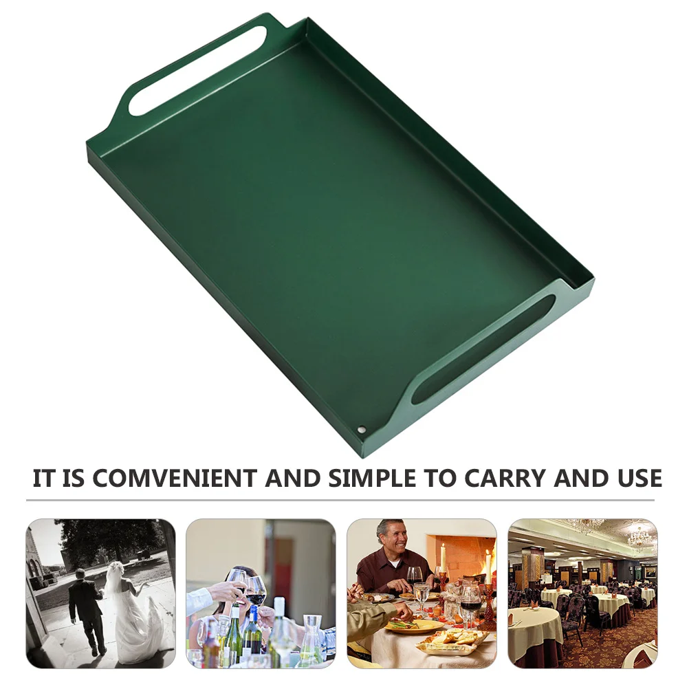 

1Pcs Iron Serving Tray Rectangular Metal Food Plate for Parties Weddings Buffets Metal Rectangular Tray