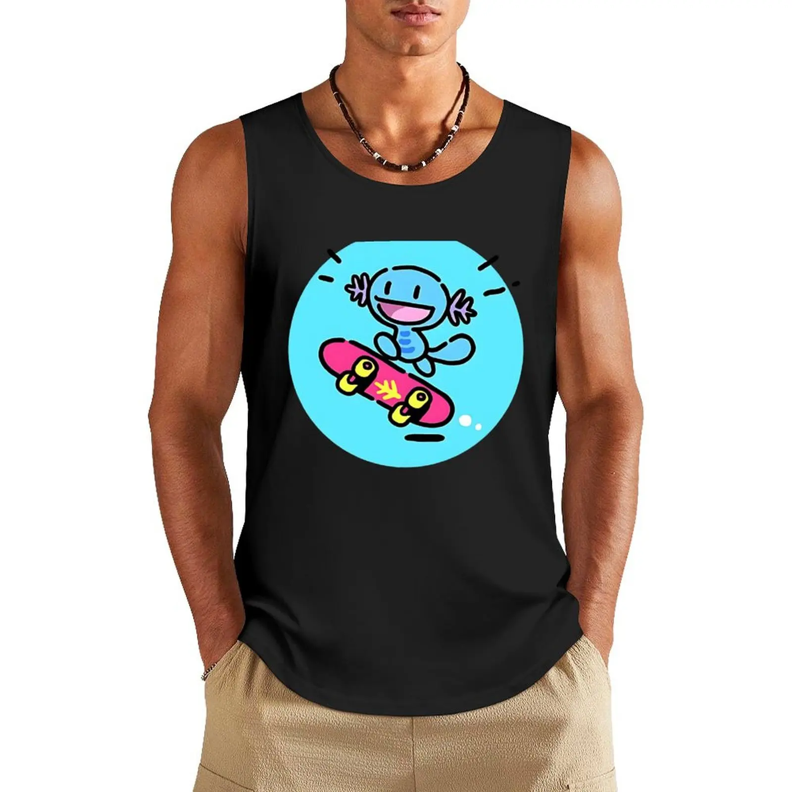 

Wooper doing Skateboard Tank Top summer training weight vest Men's summer clothes gym clothing men