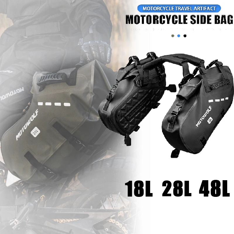 

Universal Waterproof Motorcycle Bag 18L 28L 48L Motorcycle Saddle Side Bag Large Capacity for Yamaha Honda Kawasaki Pannier Bag
