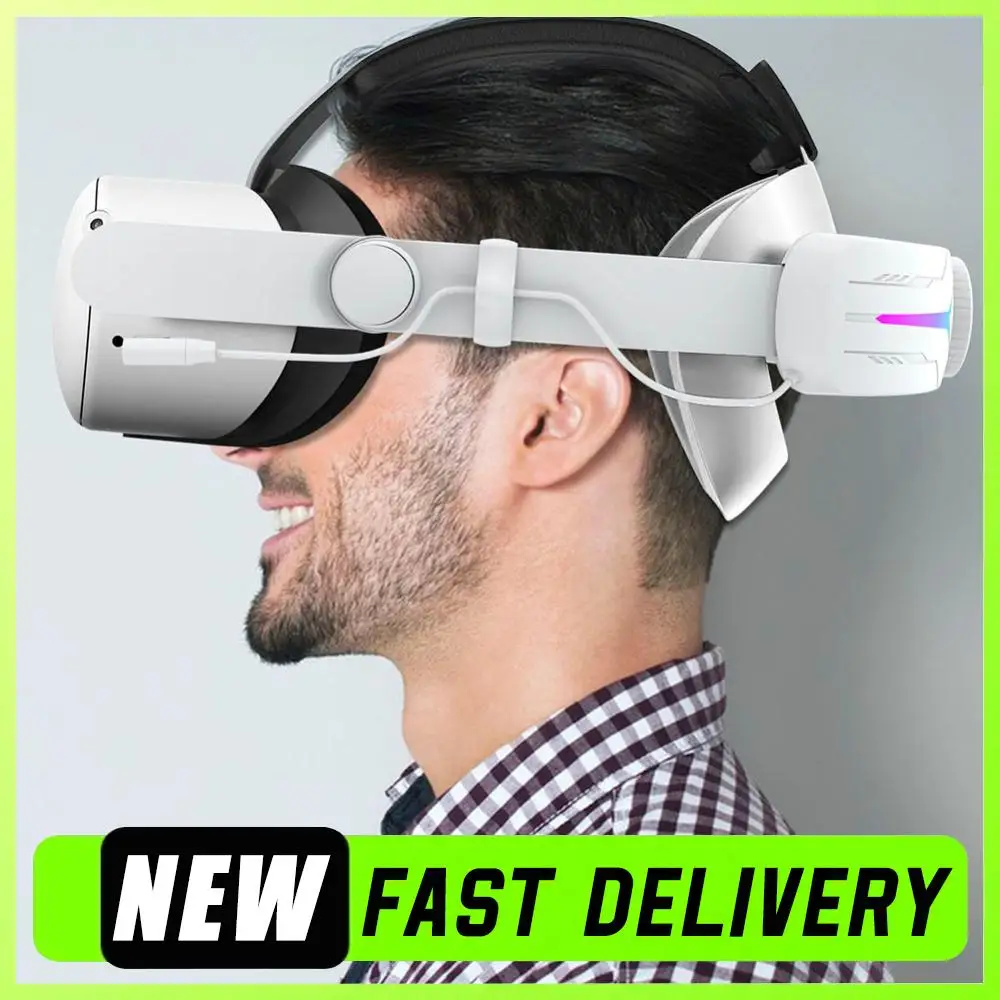 RGB حزام الرأس بطارية قابلة للتعديل حزمة النخبة حزام البطارية 8000mAh تمديد 8h وقت اللعب ل Meta/Oculus Quest 2 ل Meta Quest 2 #1
