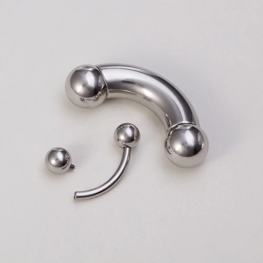 1pc Big Size Surgical Steel Eyebrow Tragus Earrings Nipple Rings Tongue PA Piercing Jewelry Internally Threaded Curved Barbell view 4