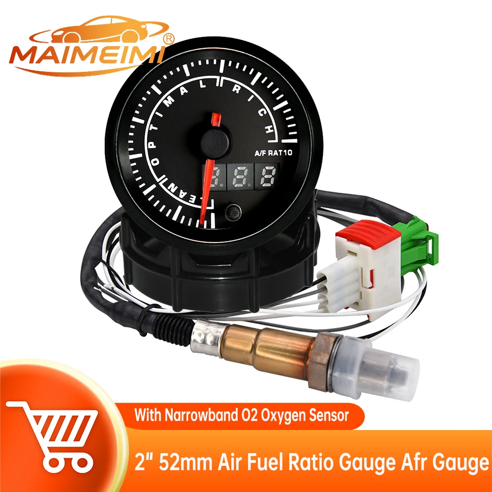 7 Colors LED Digital Air Fuel Ratio Gauge 52mm Digital pointer car instrument panel or With Narrowband O2 Oxygen Sensor