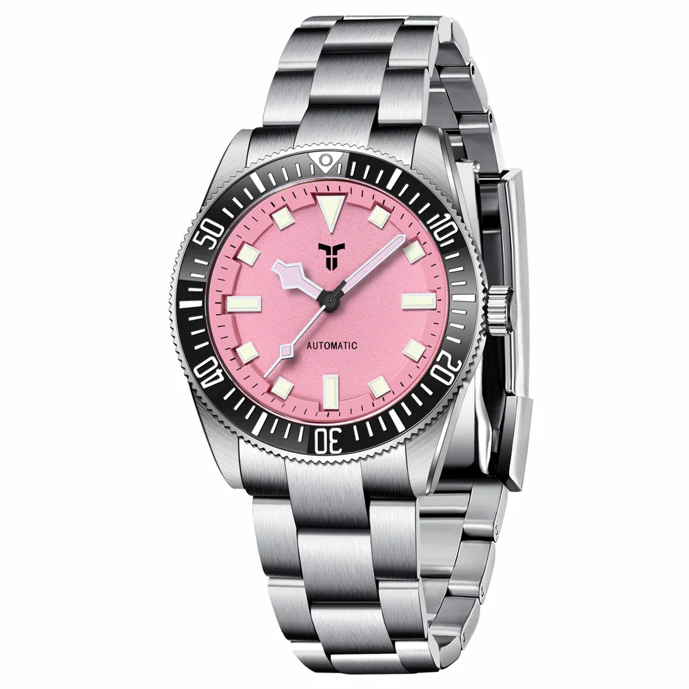 TYBERLEY Design 2026 New Luxury Pink Mechanical Watch For Men Sapphire Crystal Stainless Steel Automatic Waterproof  Men's Watch