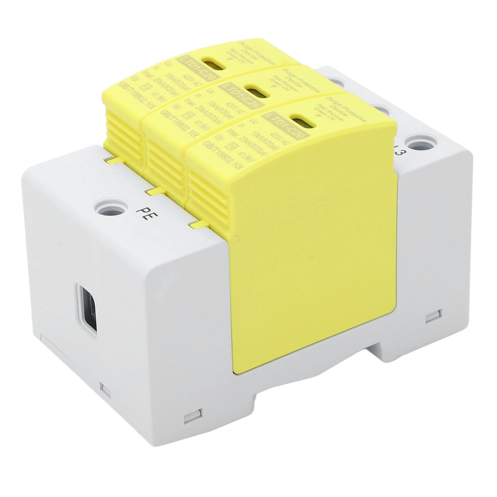 E5 AC Surge Protective Device Flame Retardant PC Shell Quick Response Protective Arrester Device 3P 10‑20KA 420V