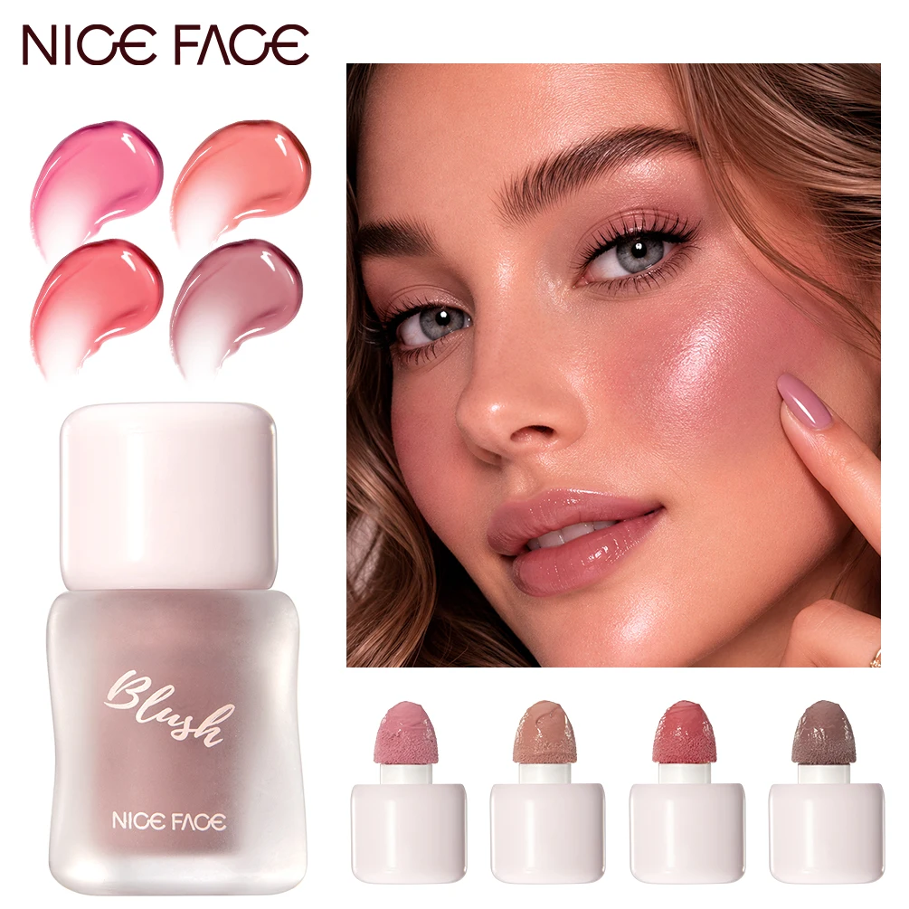 NICEFACE Glow Liquid Blush Dual-use Lip And Cheek Balm Blush Lasting Cheek Color Natural Makeup Multi-purpose Blusher Eyeshadow