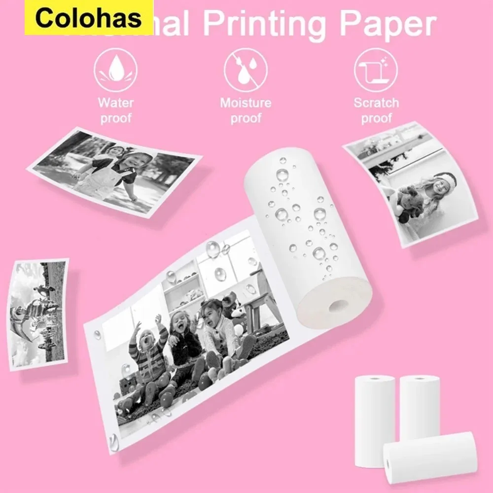 57*25mm Thermal Paper White Children Camera Instant Print Kids Camera Printing Paper Replacement Accessories Parts 10/15/20/30