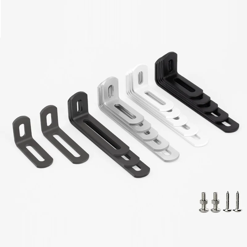 90° Right Angle Fixture With Long Hole Corner Code  Adjustable Angle Iron Bracket Connecting Piece Layer Board Straight Piece