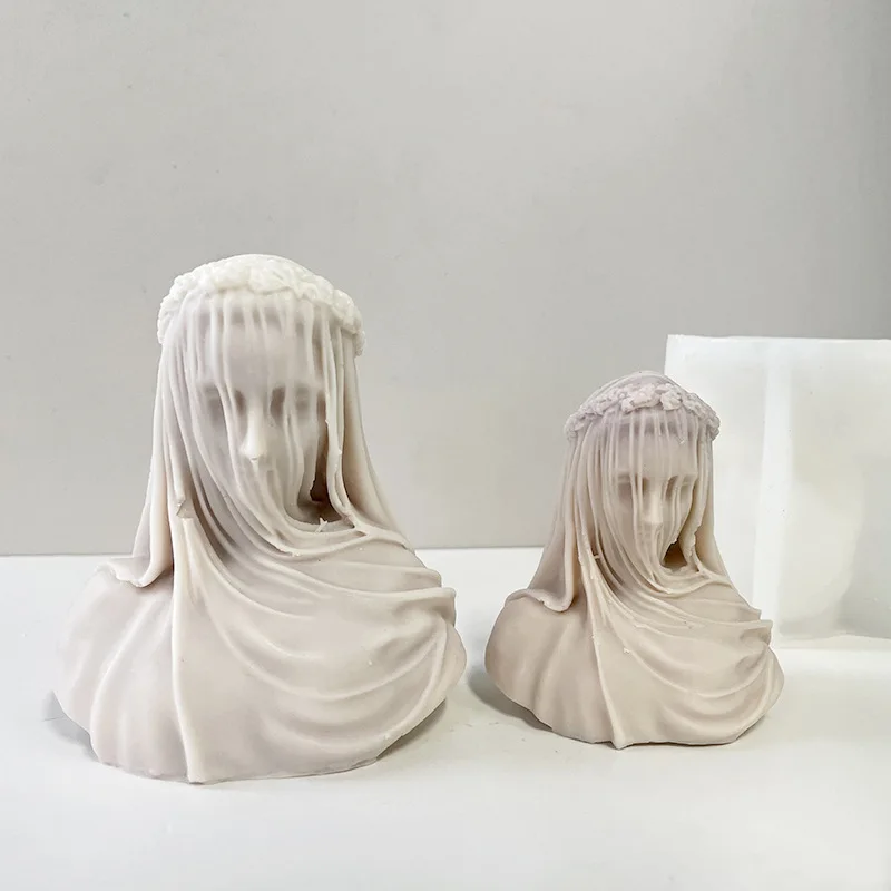 

Veiled Lady Silicone Mold DIY Aromatherapy Candles Goddess Figurine Plaster Resin Crafts Handmade Soap Decorative Ornaments
