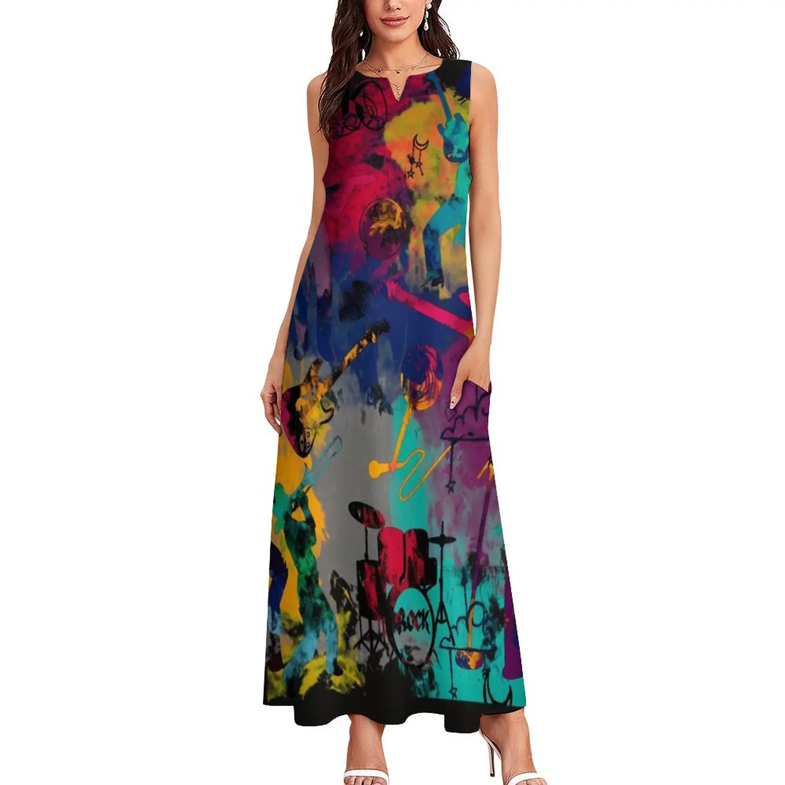 Rock Band Long Dress dress dresses dress women summer 2025 evening ladies summer 2025 women