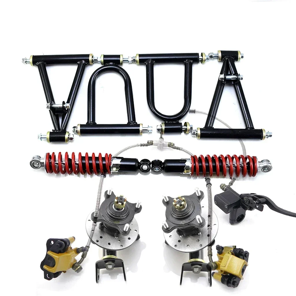 220mm Suspension Swing A Arm Upper/Lower Steering Knuckle Spindle 3/4  STUD Wheel Hub Shock Brake Caliper ATV Quad Karting Buggy